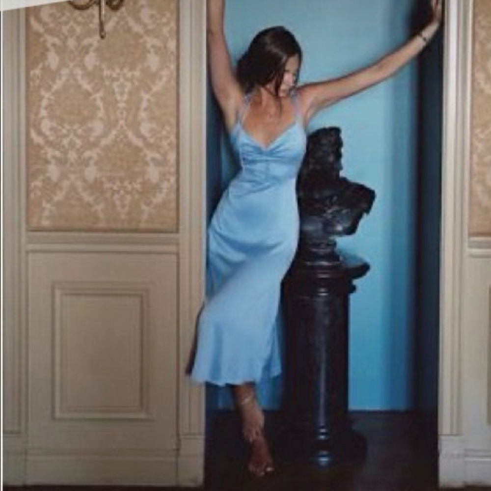 WWW blue satin dress